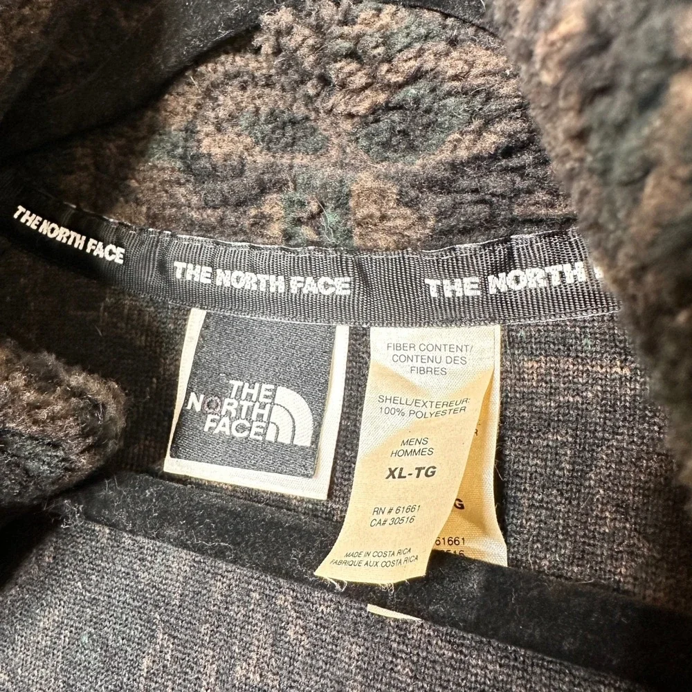 VTG 90s The North Face AOP Aztec Western Sherpa Fleece Full Zip Jacket Men's XLT